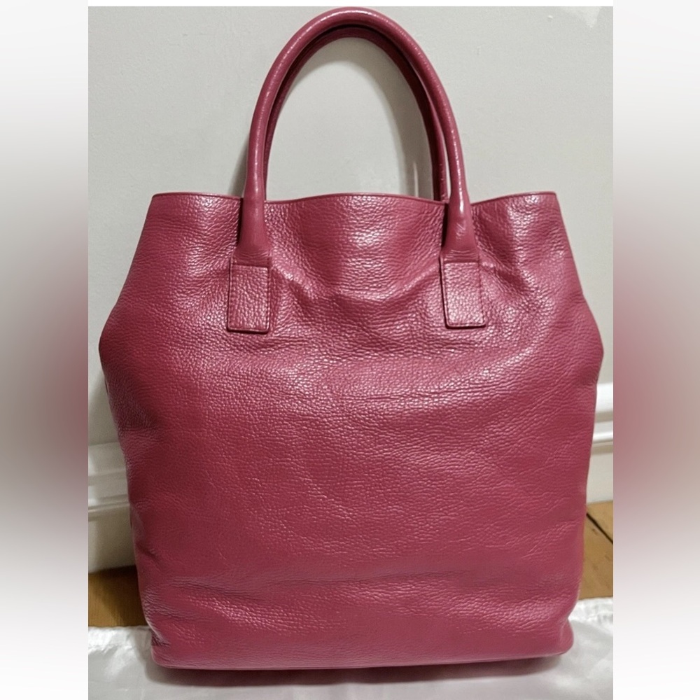 FURLA Appaloosa Bag - Raspberry/Dark Pink Pebbled Leather Large Tote Purse - Picture 7 of 16